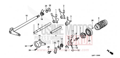 GEARSHIFT DRUM CR80RB1 de 2001